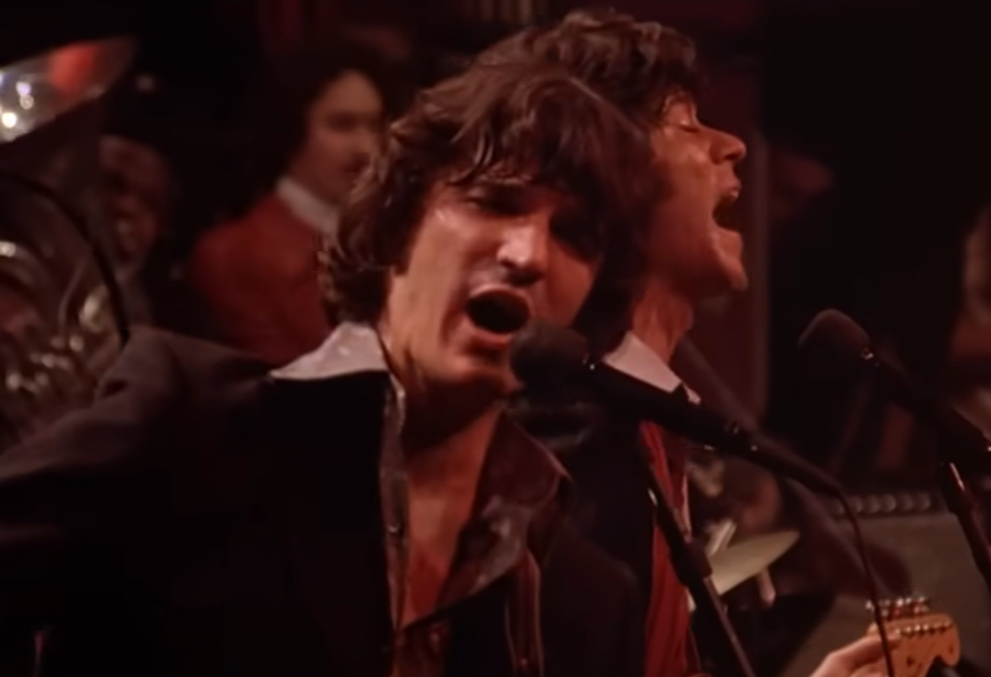 Screenshot of Rick Danko on stage from - The Last Waltz (1978)