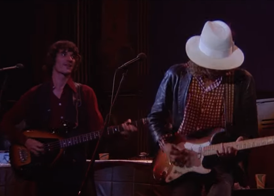 Screenshot of Rick Danko on stage from - The Last Waltz (1978)