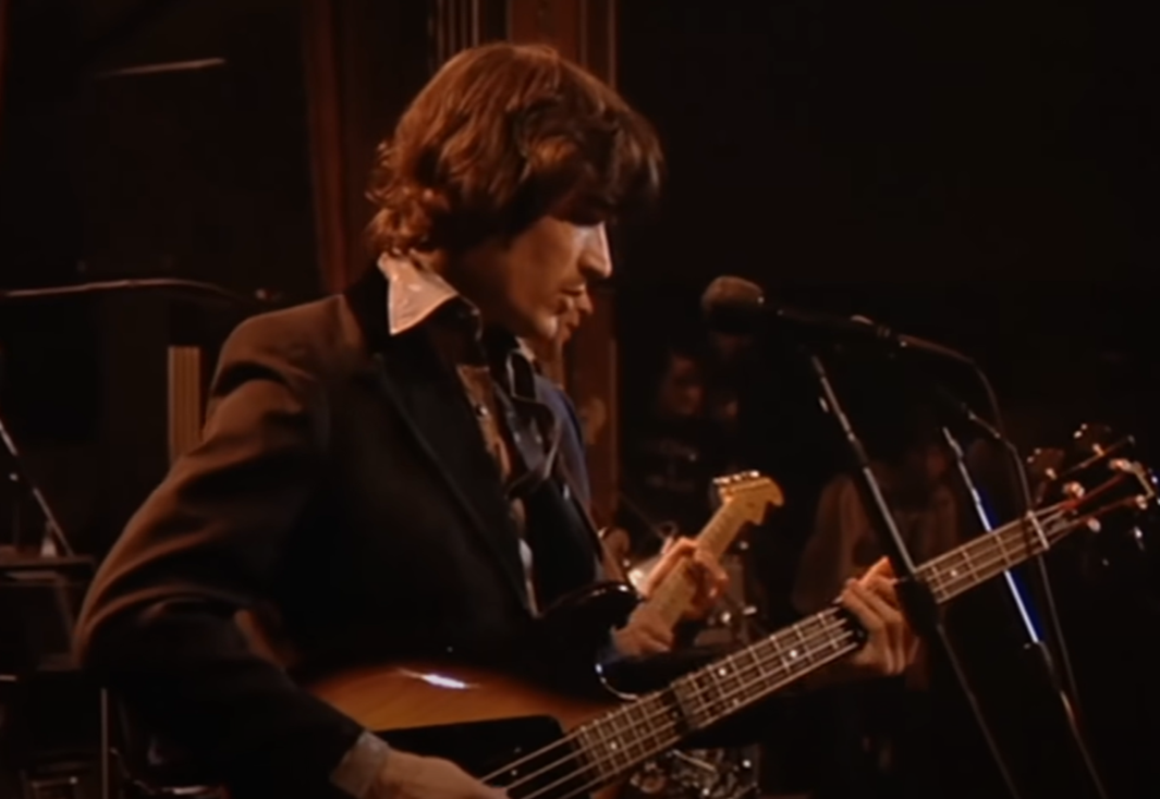 Screenshot of Rick Danko on stage from - The Last Waltz (1978)