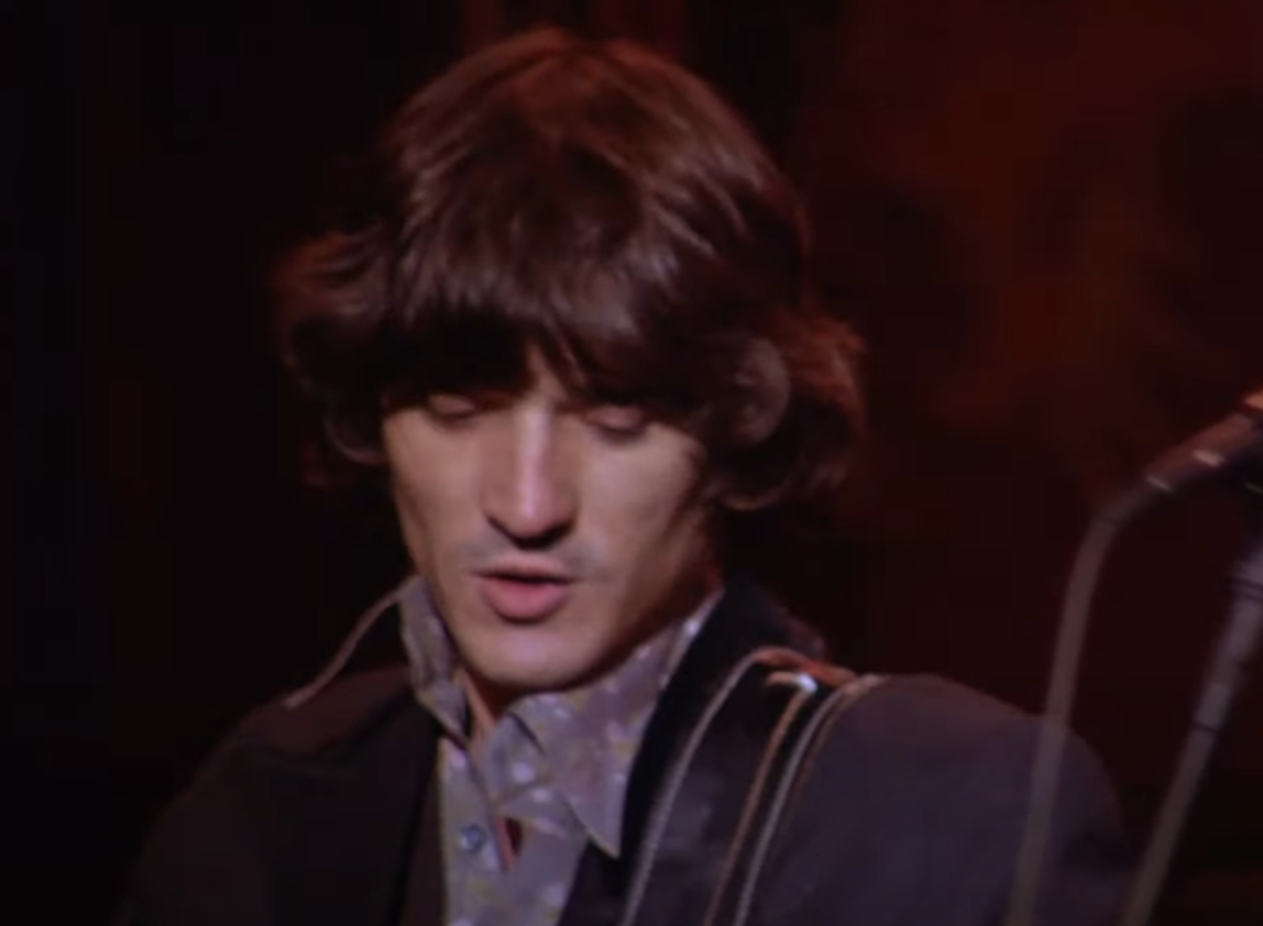 Screenshot of Rick Danko on stage from - The Last Waltz (1978)