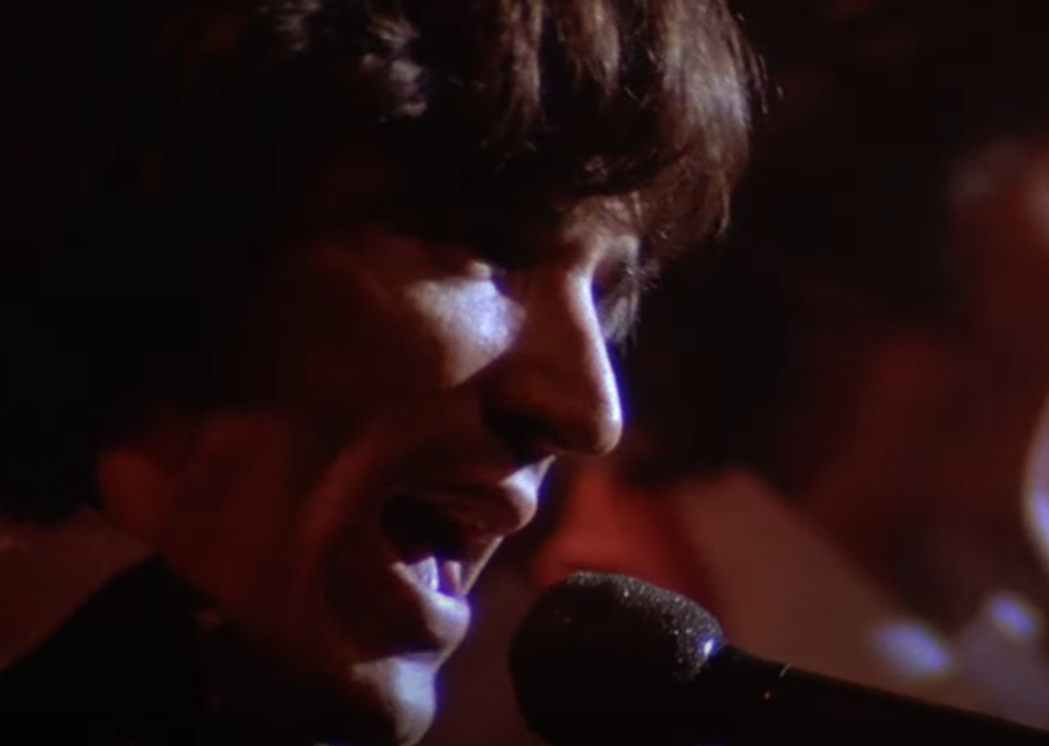 Screenshot of Rick Danko on stage from - The Last Waltz (1978)