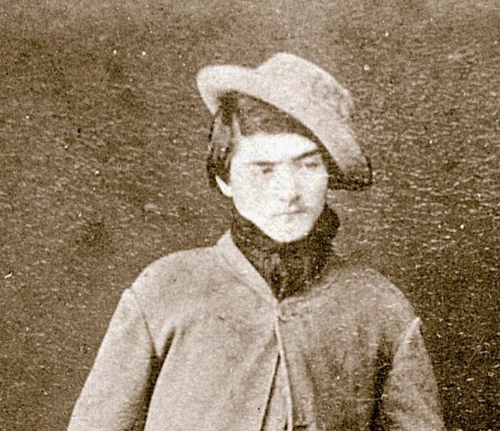 Grayscale Portrait Photo of Dan Kelly an Australian bushranger and outlaw