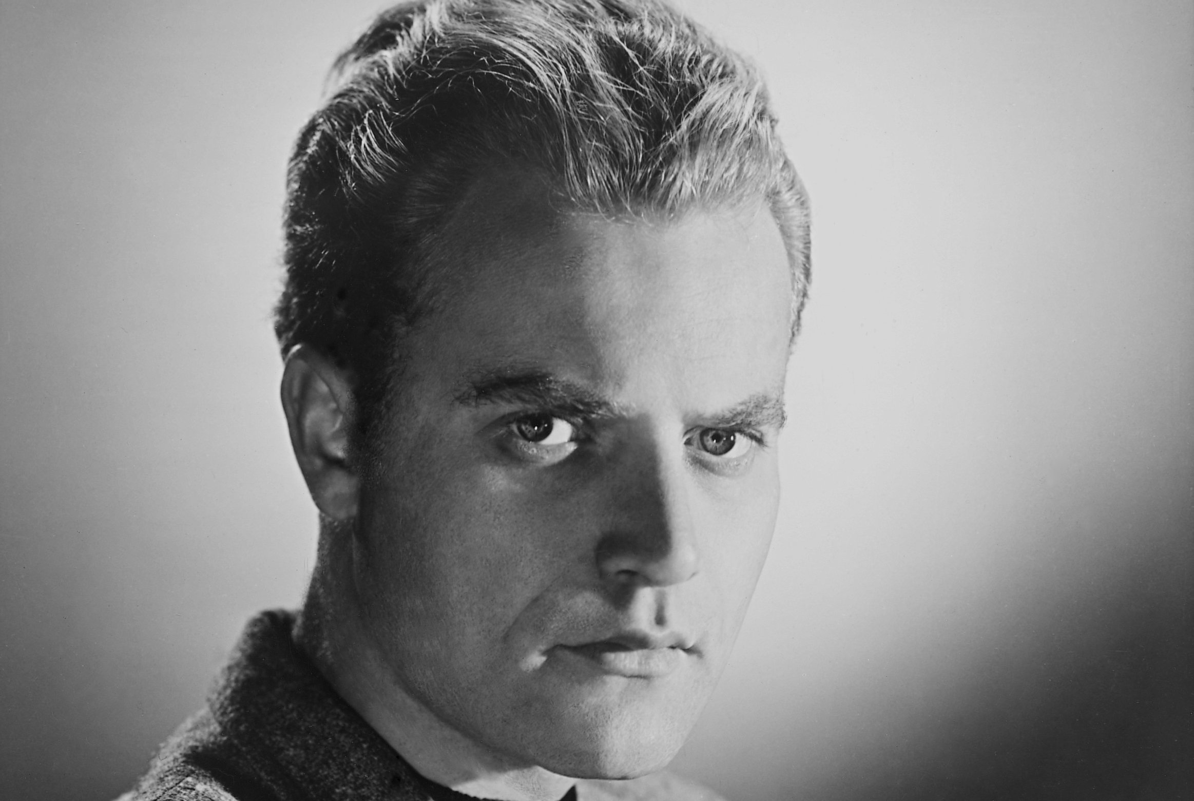 US actor Vic Morrow wearing a grey tweed jacket