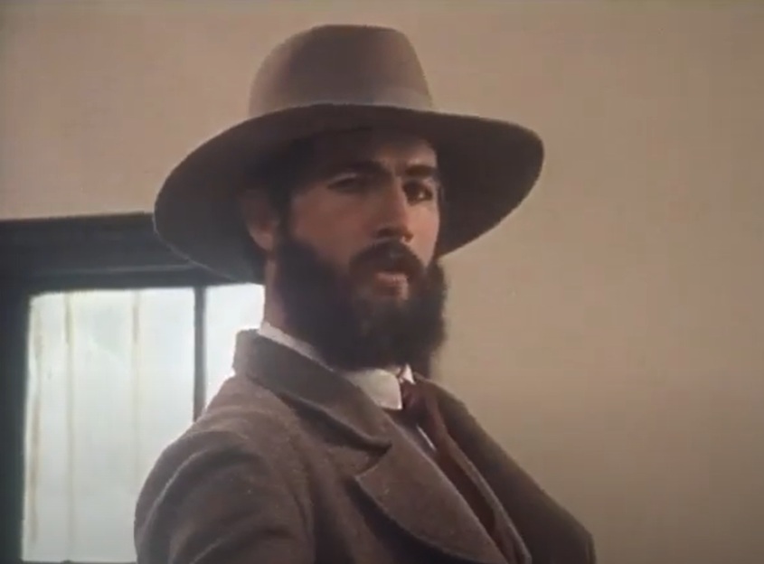 A visually captivating still taken from a pivotal moment in the television series The Last Outlaw (1980)