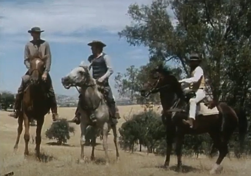 A visually captivating still taken from a pivotal moment in the television series The Last Outlaw (1980)
