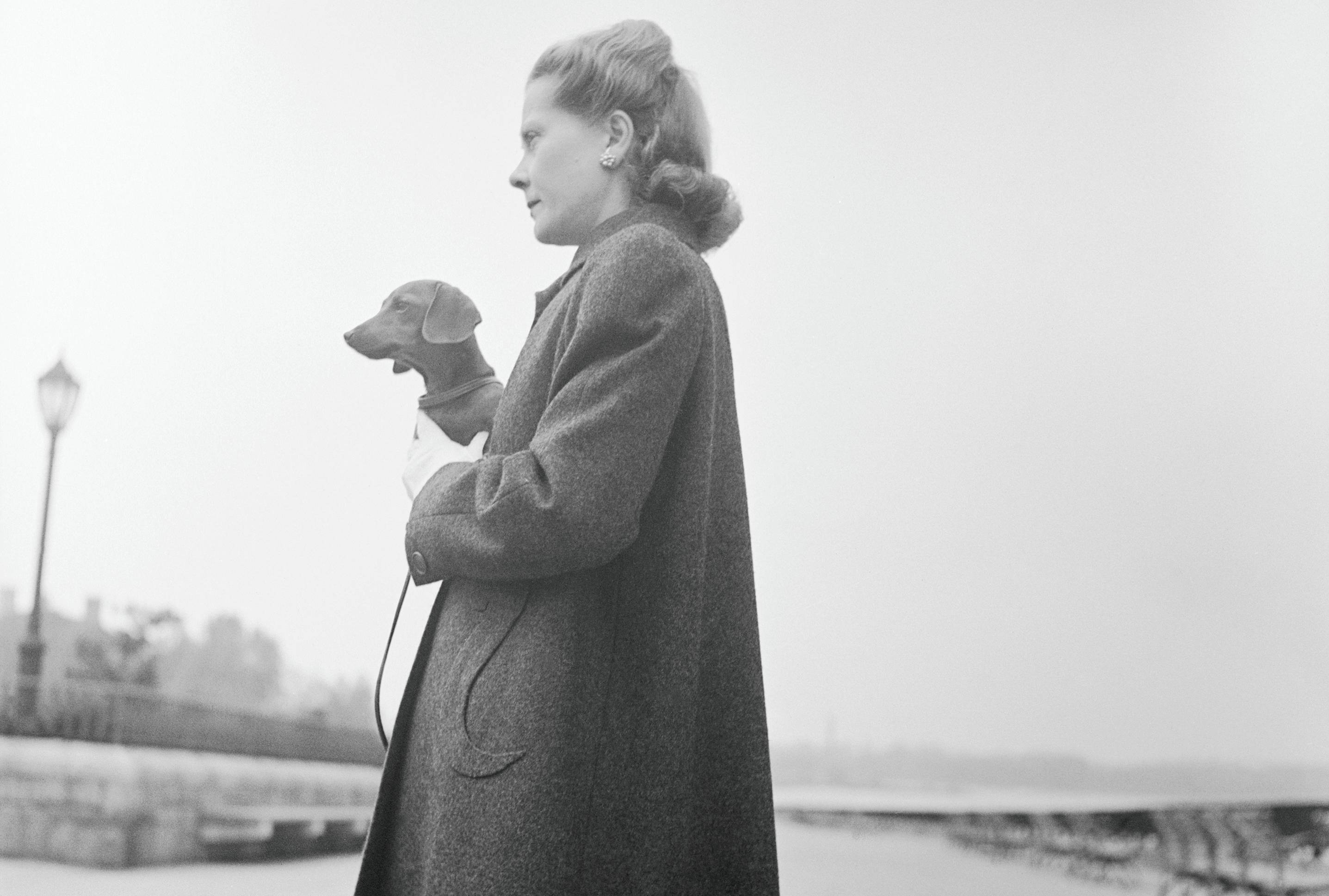 Mrs. Vincent Astor models a wool coat