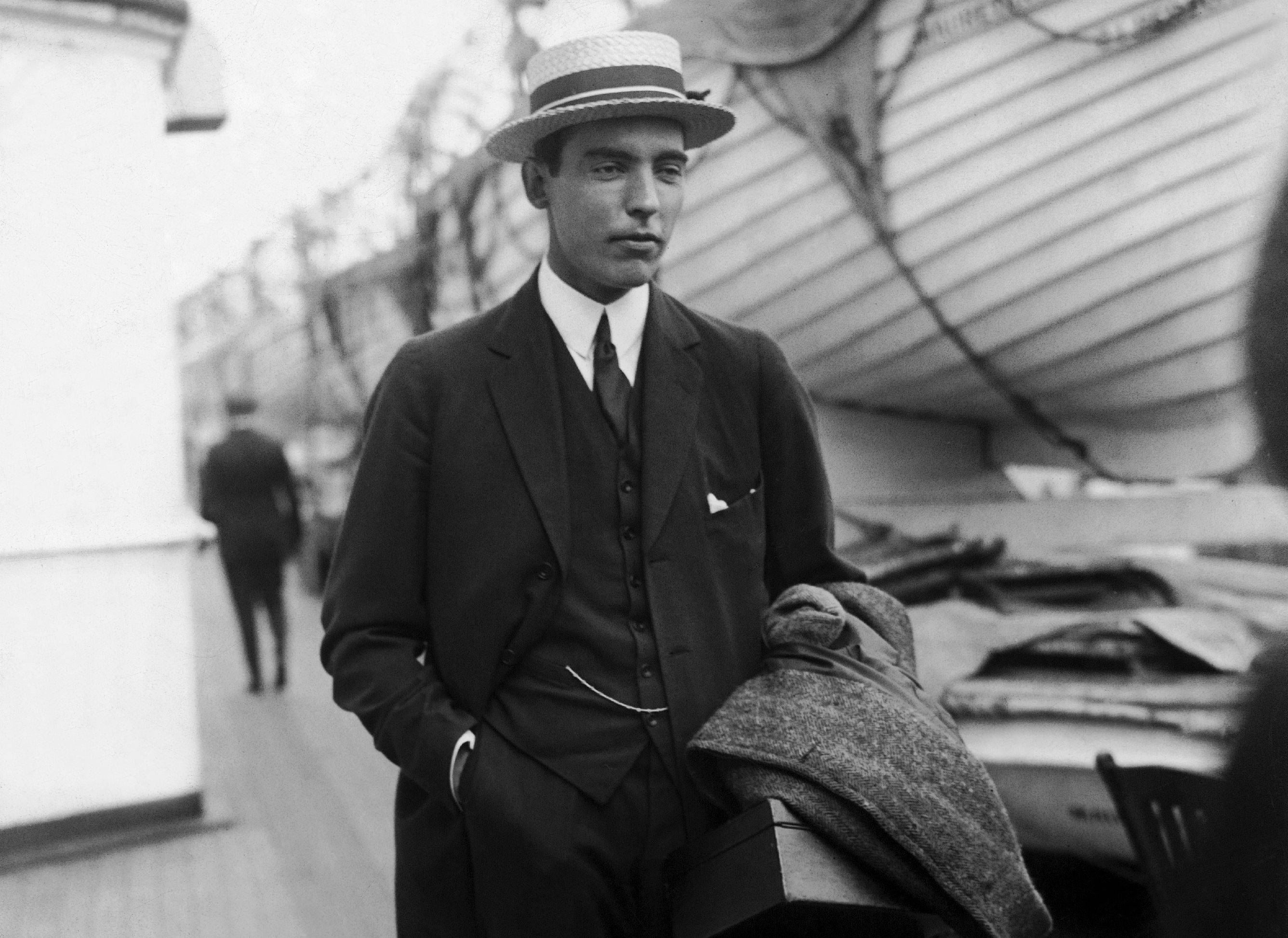 Vincent Astor in suit and a hat