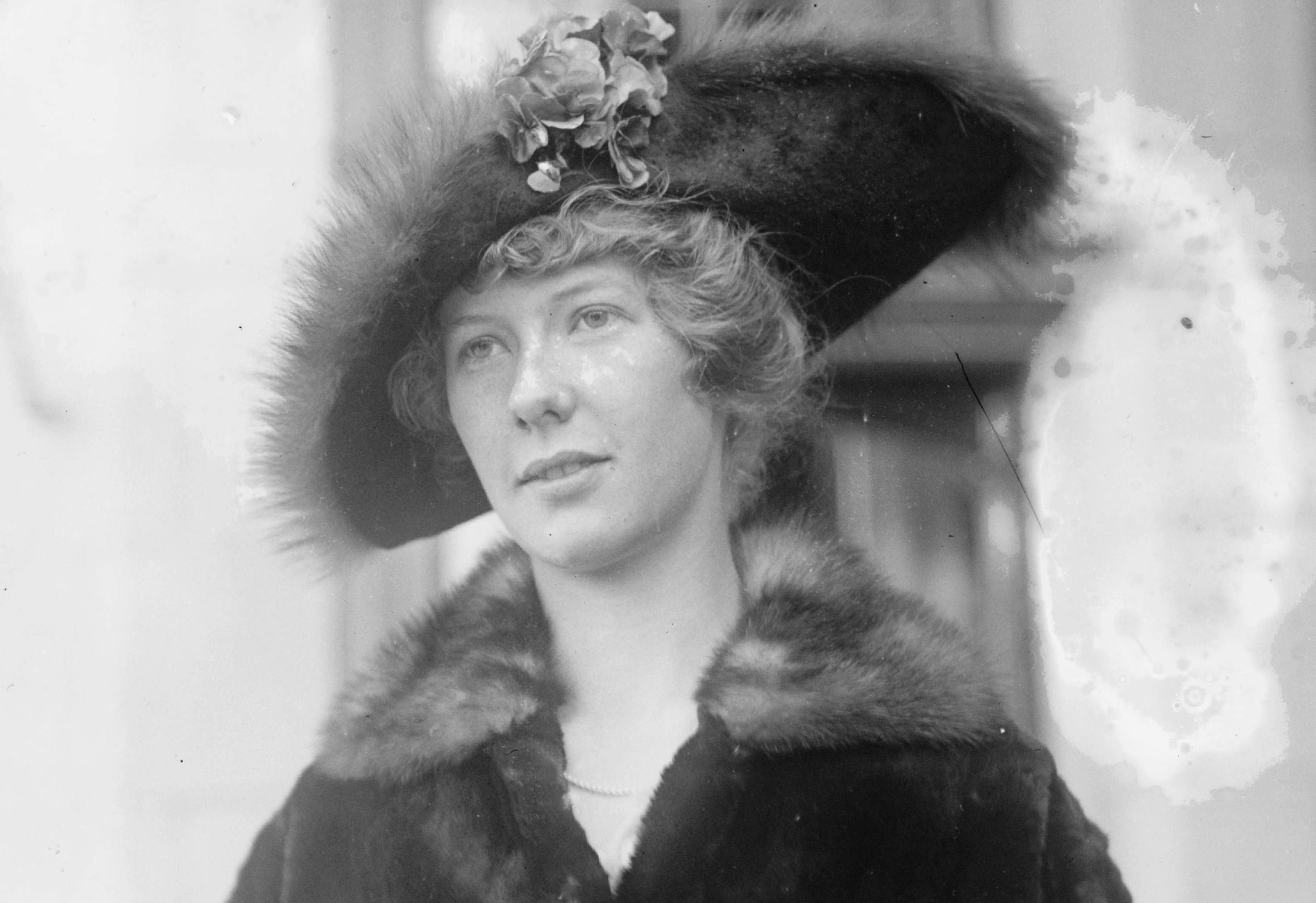 Helen Dinsmore Huntingdon portrait in coat and a hat