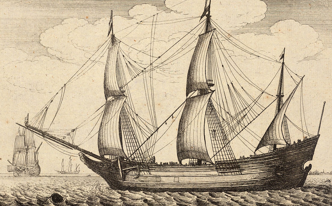 Historical merchant trading ship