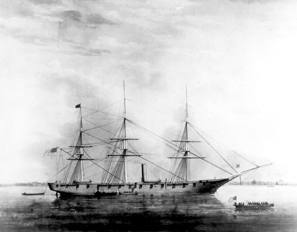 USS Hartford Painting - 1864