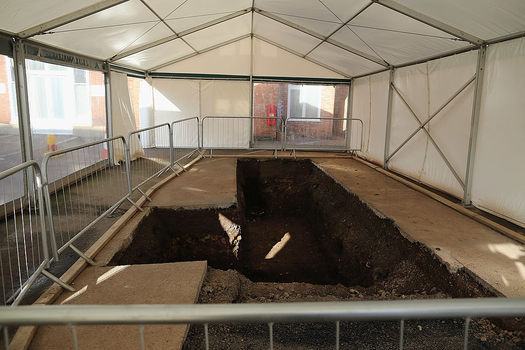 A marquee sits over the spot with remains of King Richard III