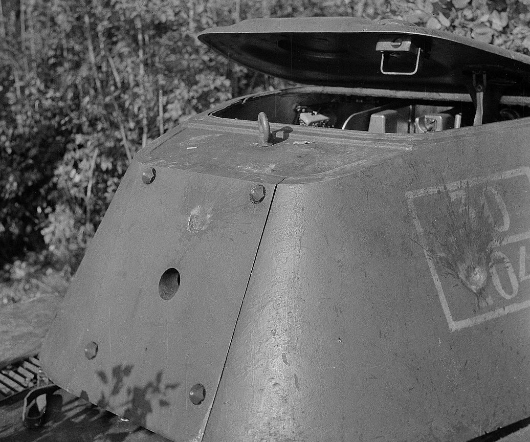 T-34 tank hit with anti tank gun