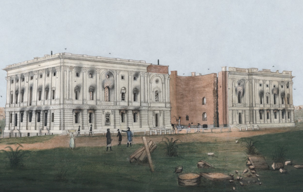 Damage to the US Capitol building after the Burning of Washington - 1814