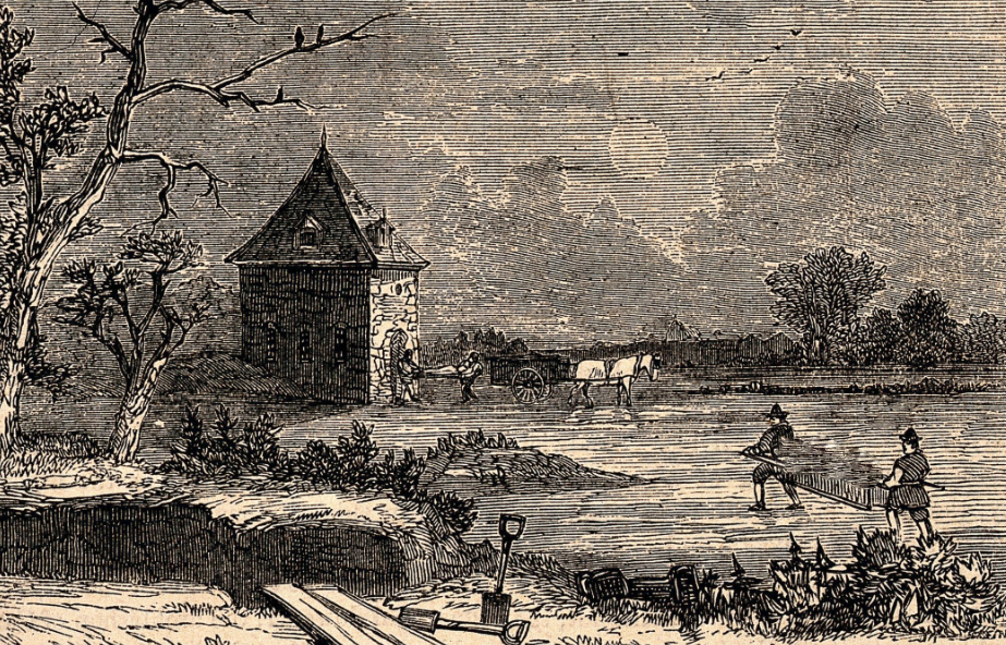 The pest house and plague pit, Moorfields, London