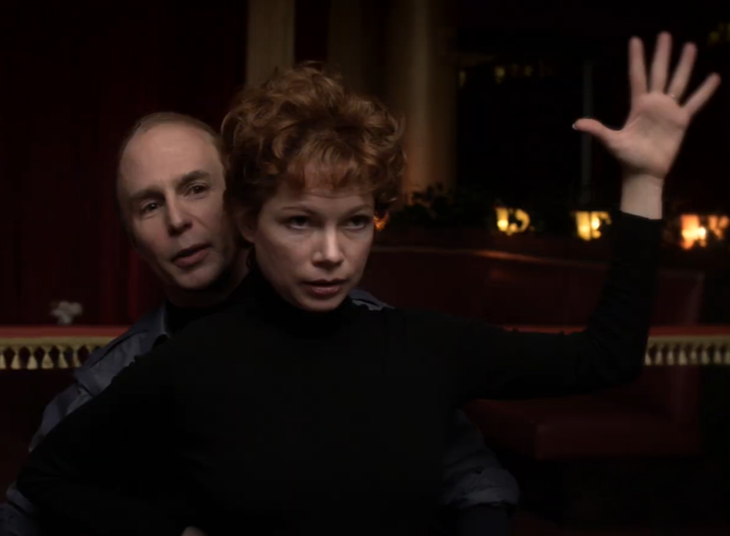 Screenshot of Gwen Verdon (Michelle Williams) and Bob Fosse (Sam Rockwell) from - Fosse/Verdon (Tv Series 2019)