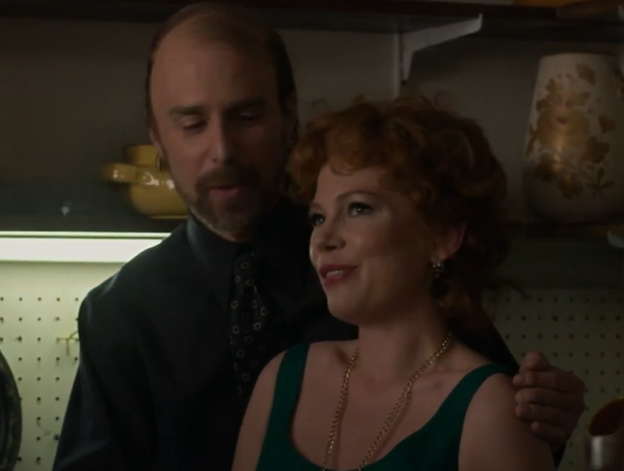Screenshot of Gwen Verdon (Michelle Williams) and Bob Fosse (Sam Rockwell) from - Fosse/Verdon (Tv Series 2019)