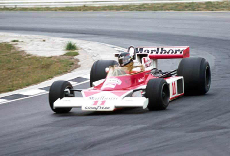 James Hunt in his racing car at Brands Hatch