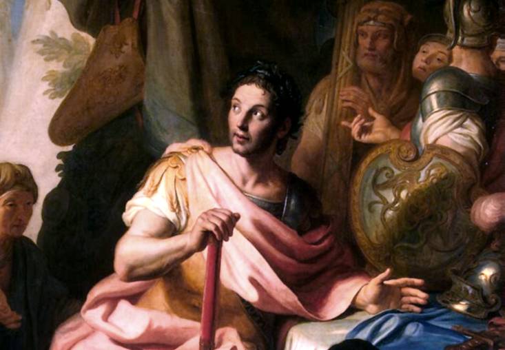 Alexander The Great seated in painting