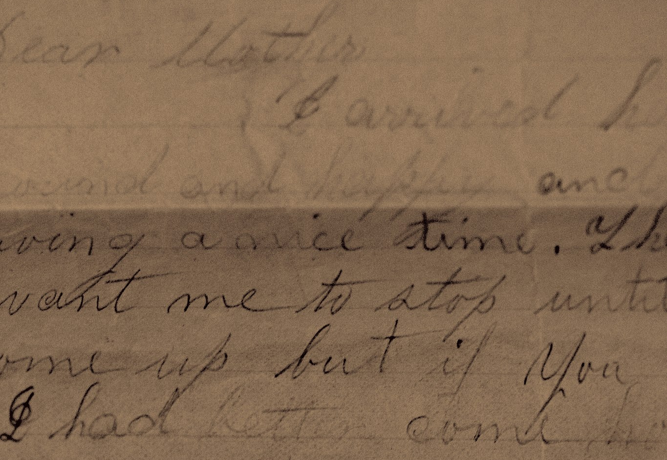 Close up of a Vintage Handwritten Letter