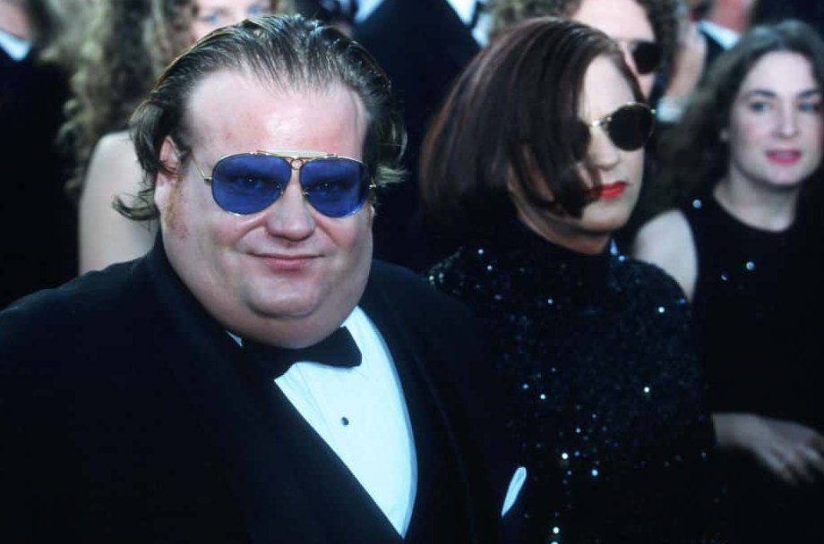 Actor Chris Farley arrives at the 69th Annual Academy Awards