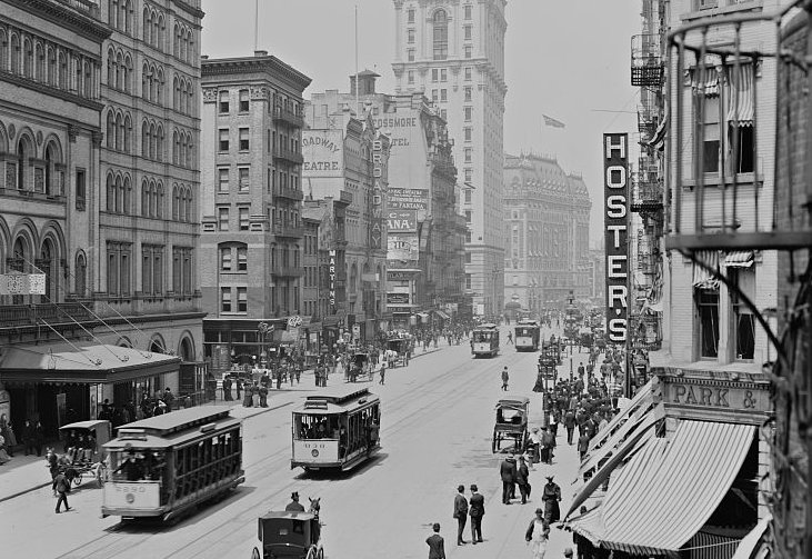 Broadway and Times Building, New York City in the 1940s