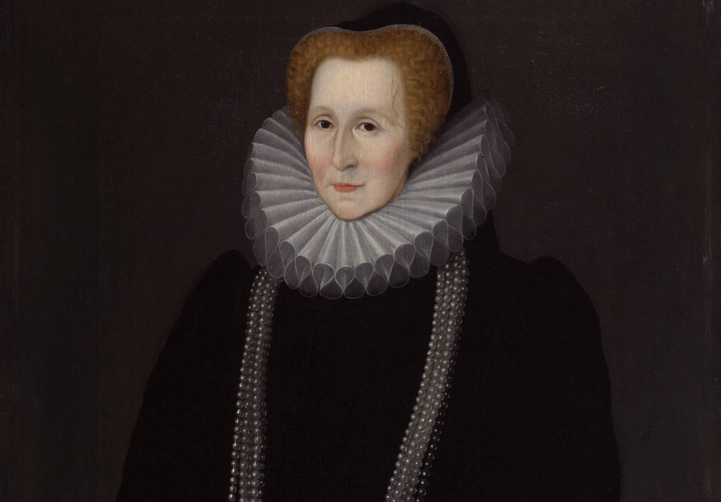 Painting of Elizabeth Talbot, Countess Of Shrewsbury , Bess of Hardwick in black dress