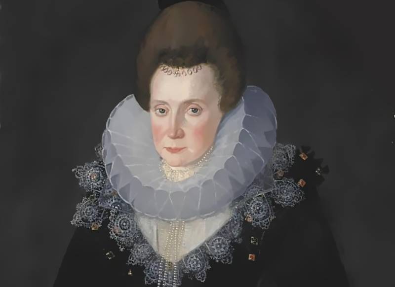 Painting of Lady Arabella Stuart in black dress