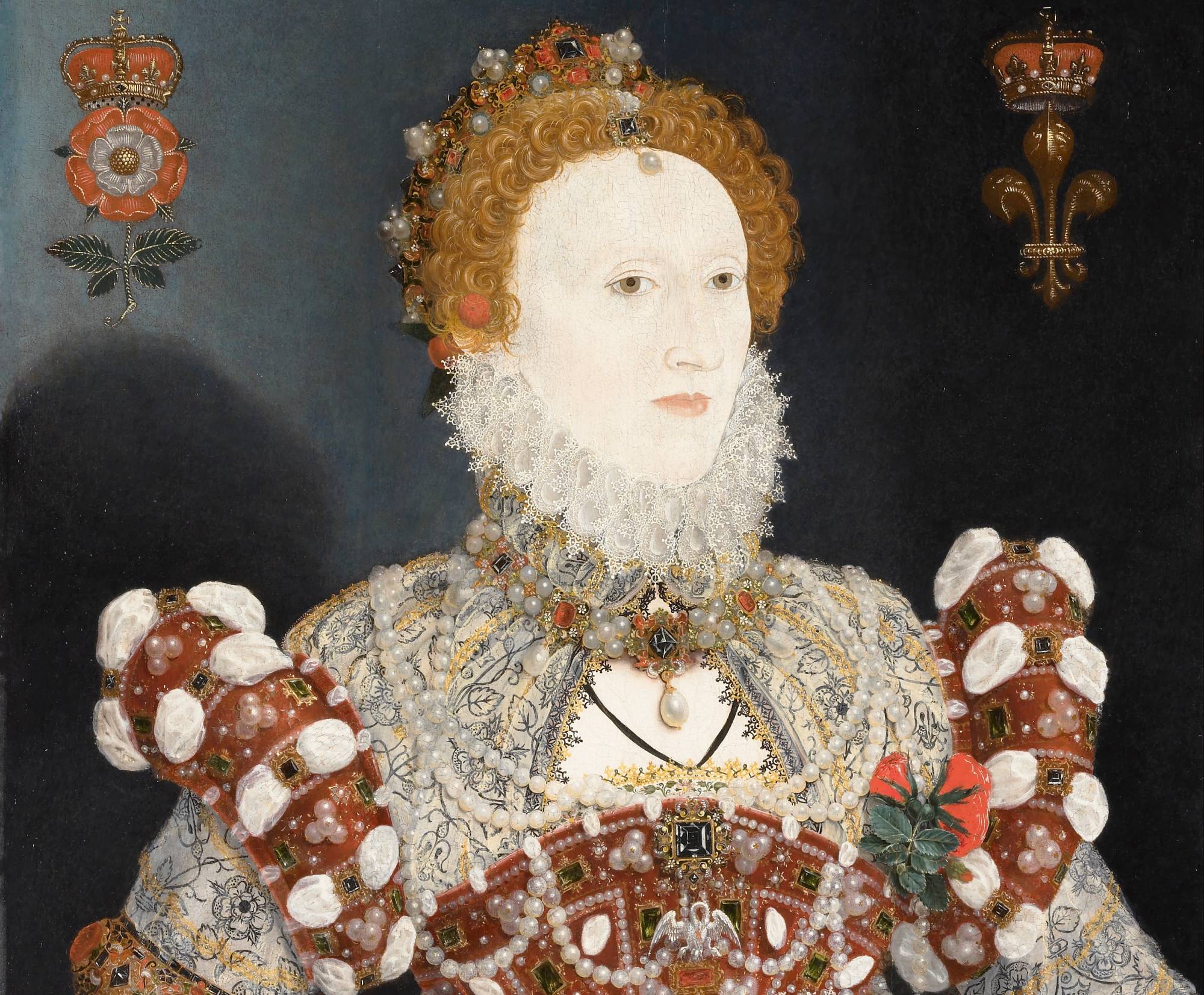 Portrait Of Queen Elizabeth I in red dress