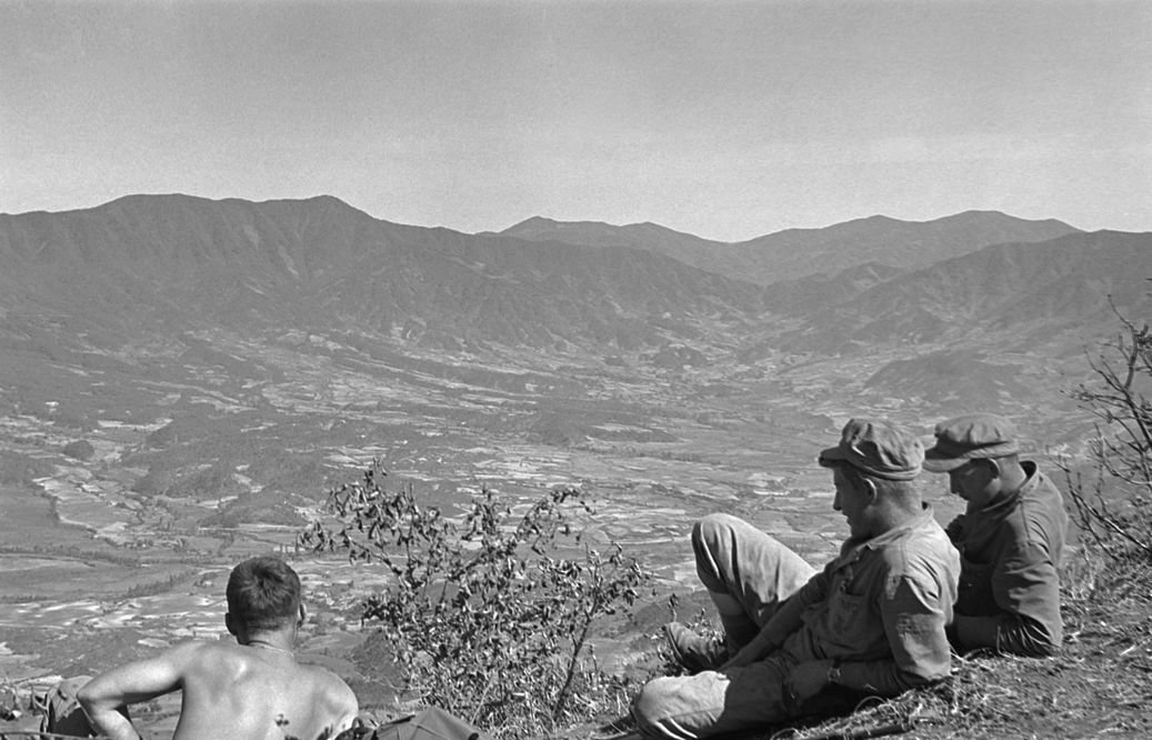 Marines of the 1st Marine Division relax