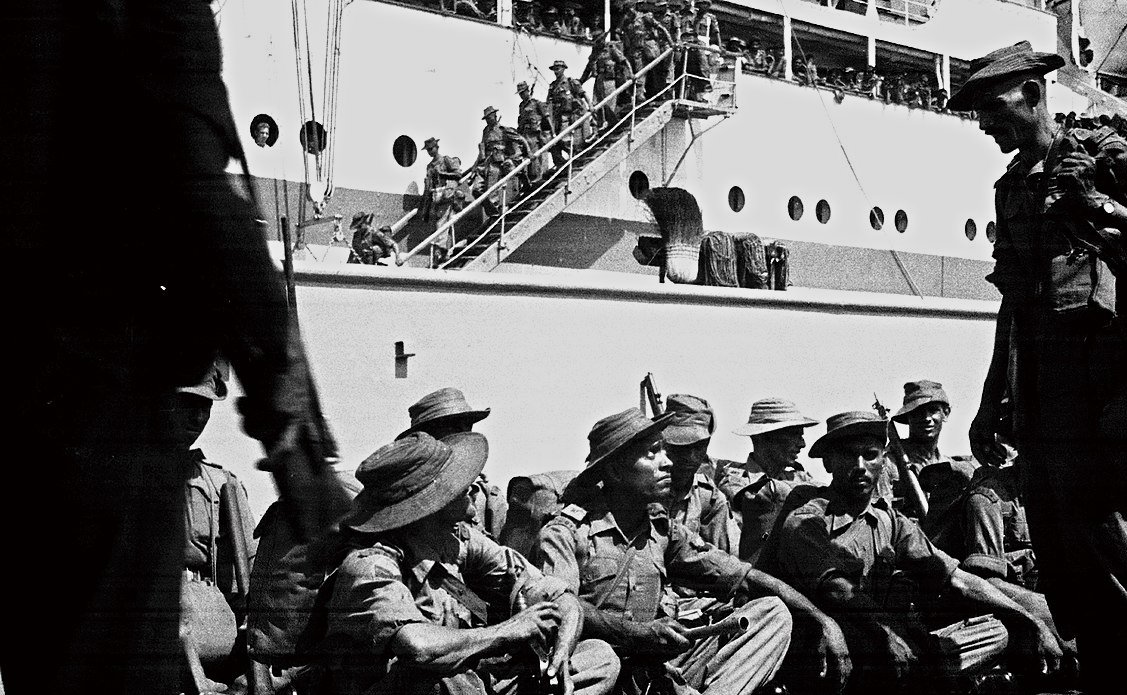 Indian troops of the Neutral Nations Supervisory Commission disembarking