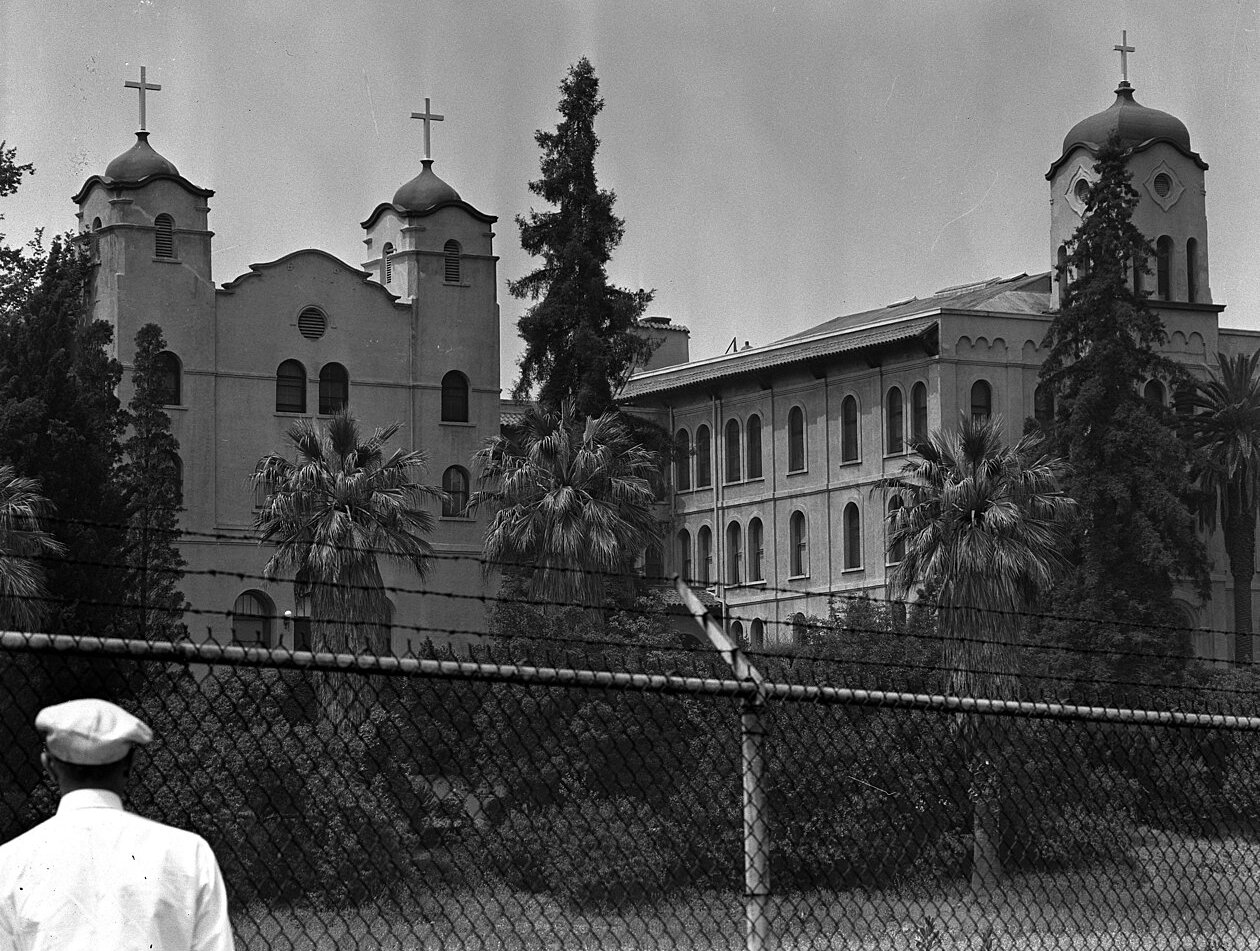 View Over Fence Of Buildings Of Ramona Convent