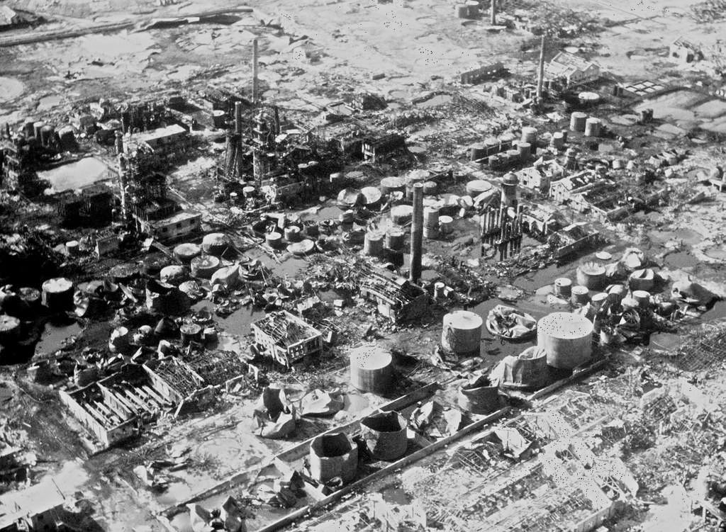 Refinery at Wonsan was bombed out of operation in four attacks