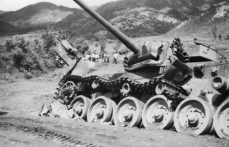 Disabled Centurion tank at Imjin