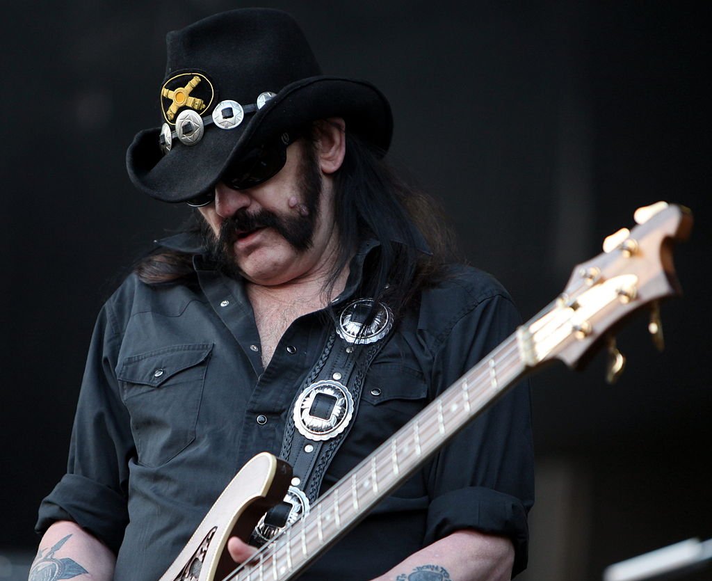 Lemmy Kilmister playing bass guitar