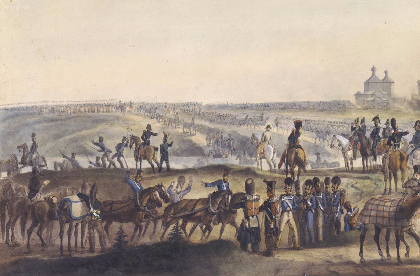 The Grande Armée crossing the Dnieper on 14 August 1812