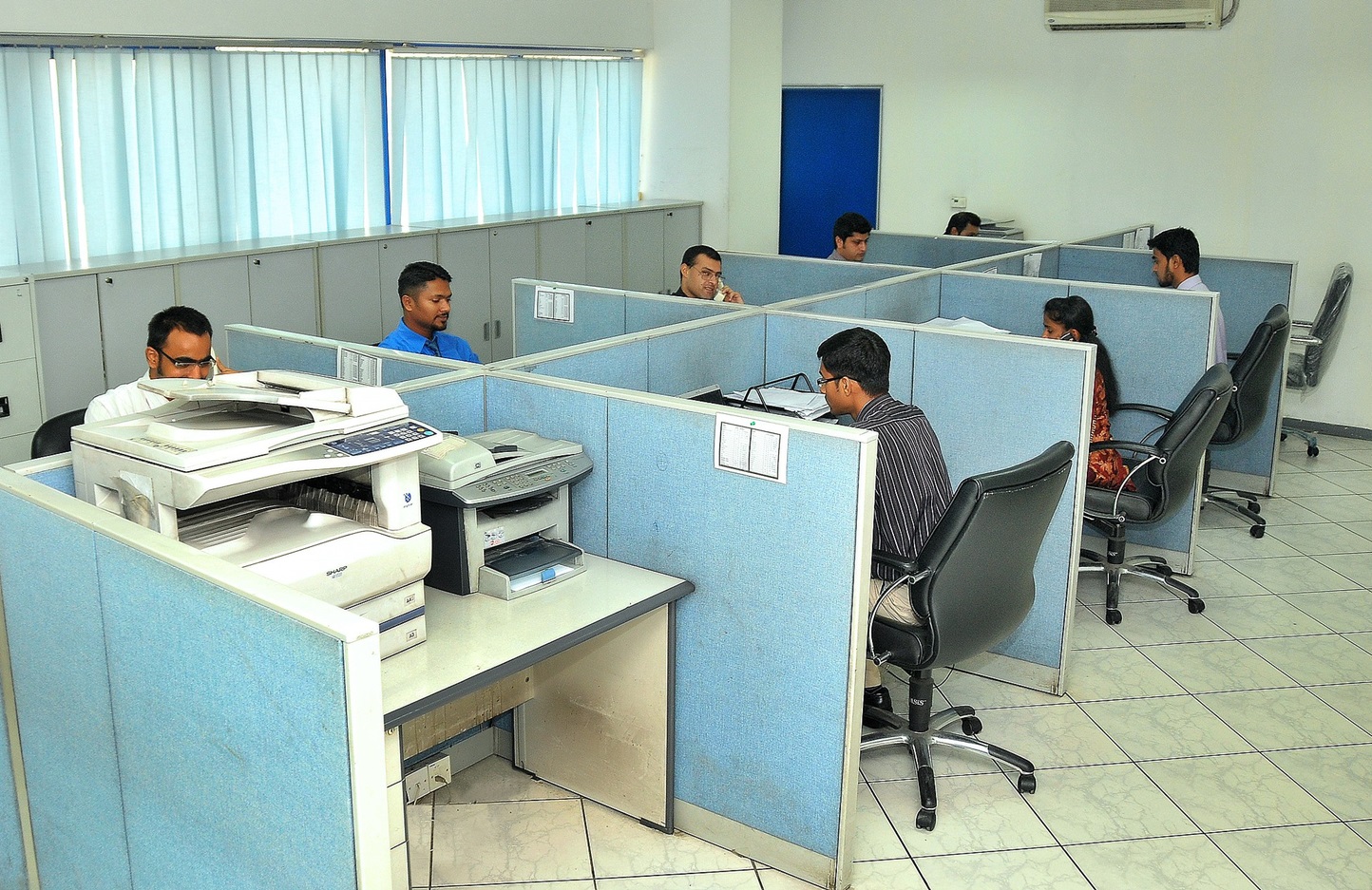 Office with cubicles