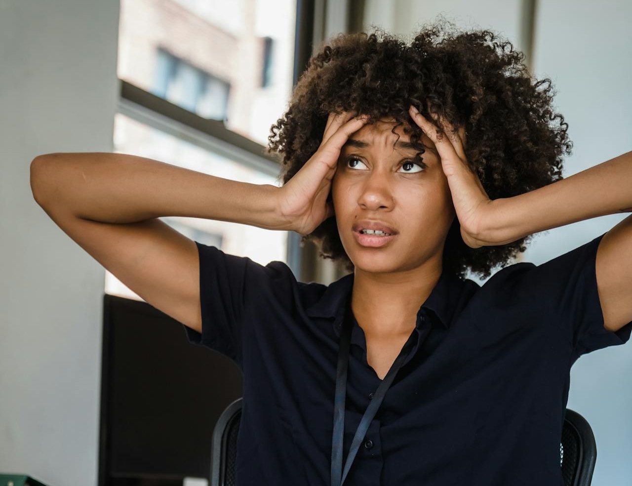 Frustrated Stressed Female Office Worker