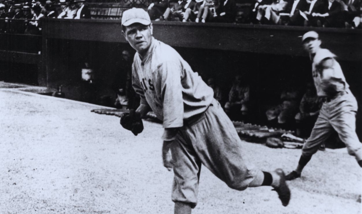 Gettyimages - 71989186, Babe Ruth Warming Up 1919 CLEVELAND - 1919. Babe Ruth, pitcher for the Boston Red Sox, warms up before a game in League Park in Cleveland in 1919. 
