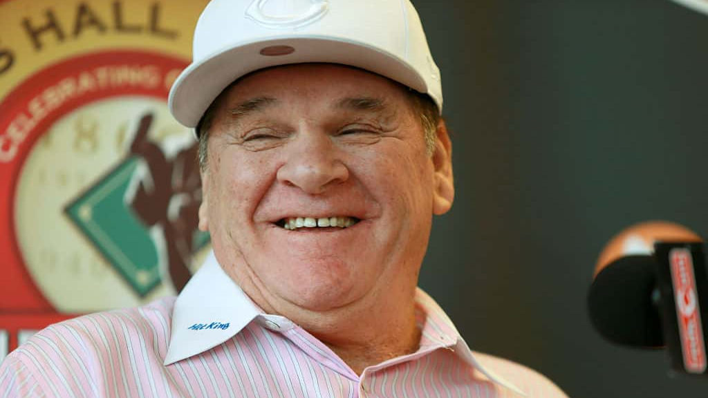 Former Cincinnati Reds player Pete Rose speaks during a press conference at the Champions Club at Great American Ball Park on January 19, 2016 in Cincinnati, Ohio. Rose was introduced as the latest member of the Cincinnati Reds Hall of Fame and will be inducted at a game in June.