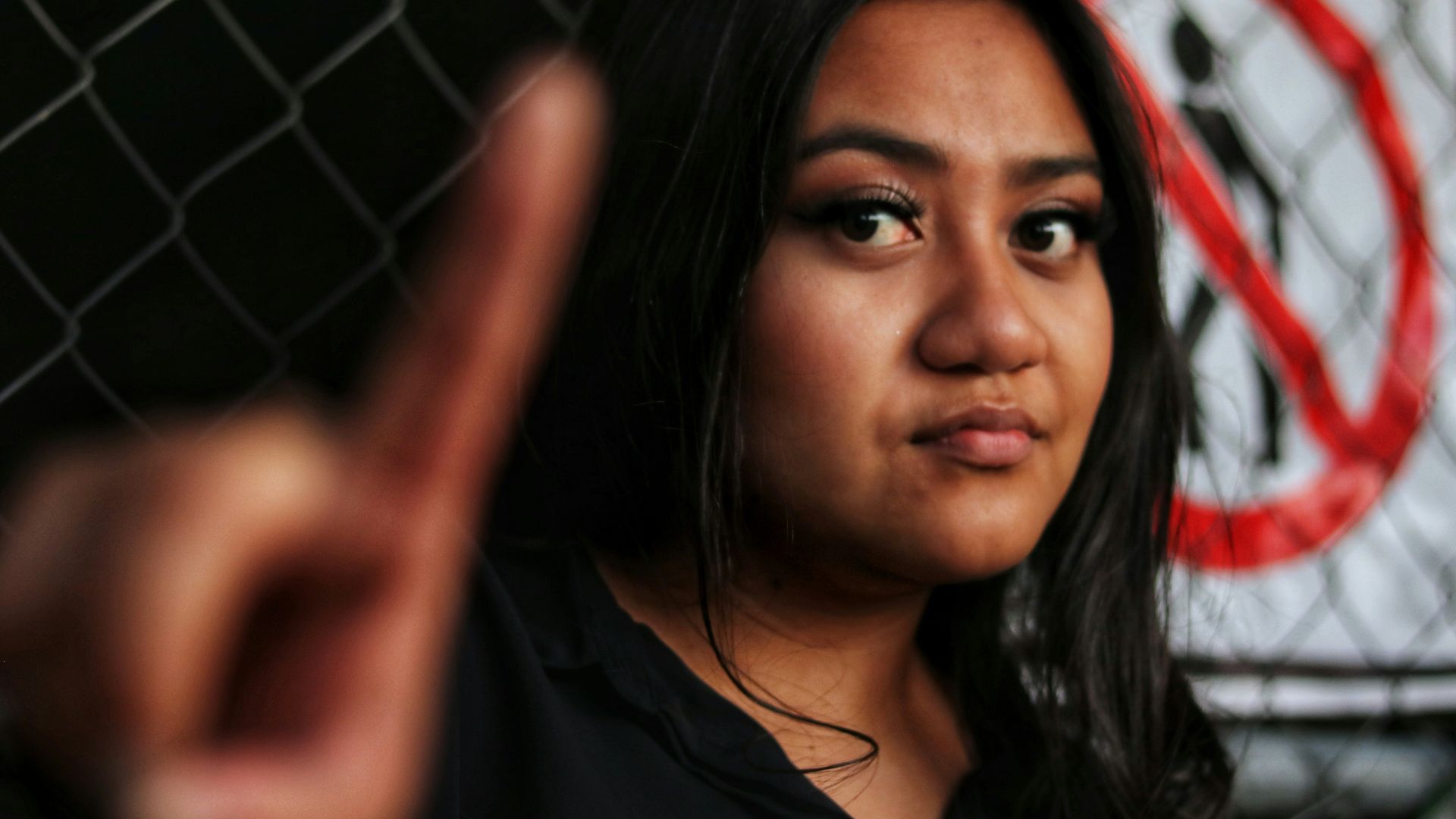 woman in black crew neck shirt