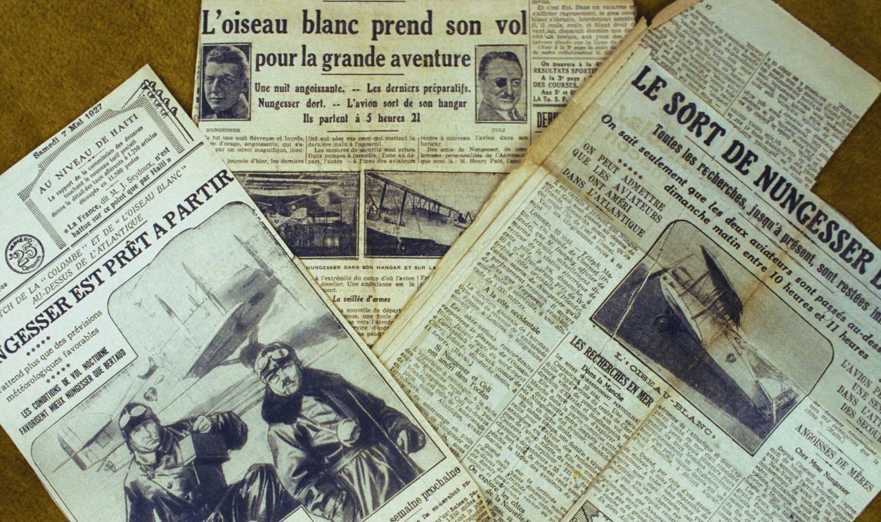 Gettyimages - 947965180, In Search Of The Legendary Aircraft 'The White Bird' FRANCE - JANUARY: In search of the wreckage of legendary aircraft 'L'Oiseau Blanc' - The White Bird - of the missing French fliers Charles Nungesser and Francois Coli in January 1987 in France. 