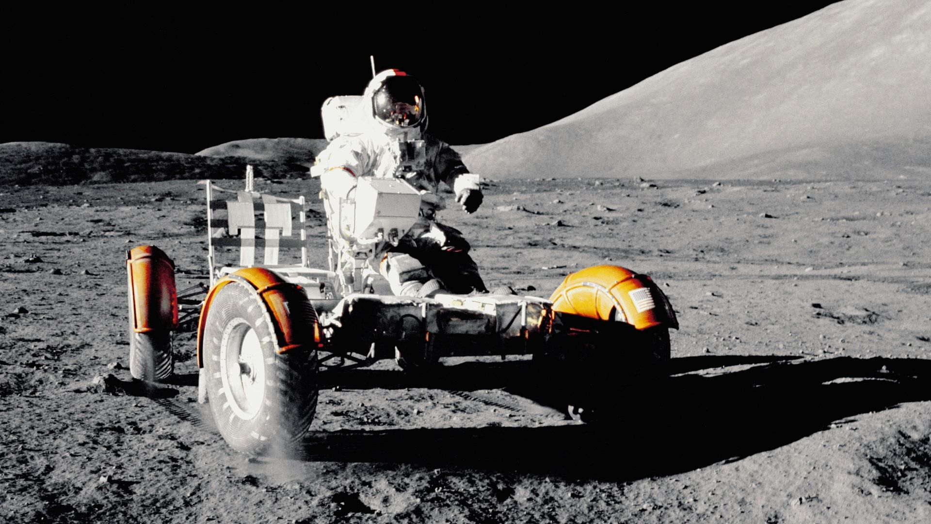 Astronaut on lunar rover