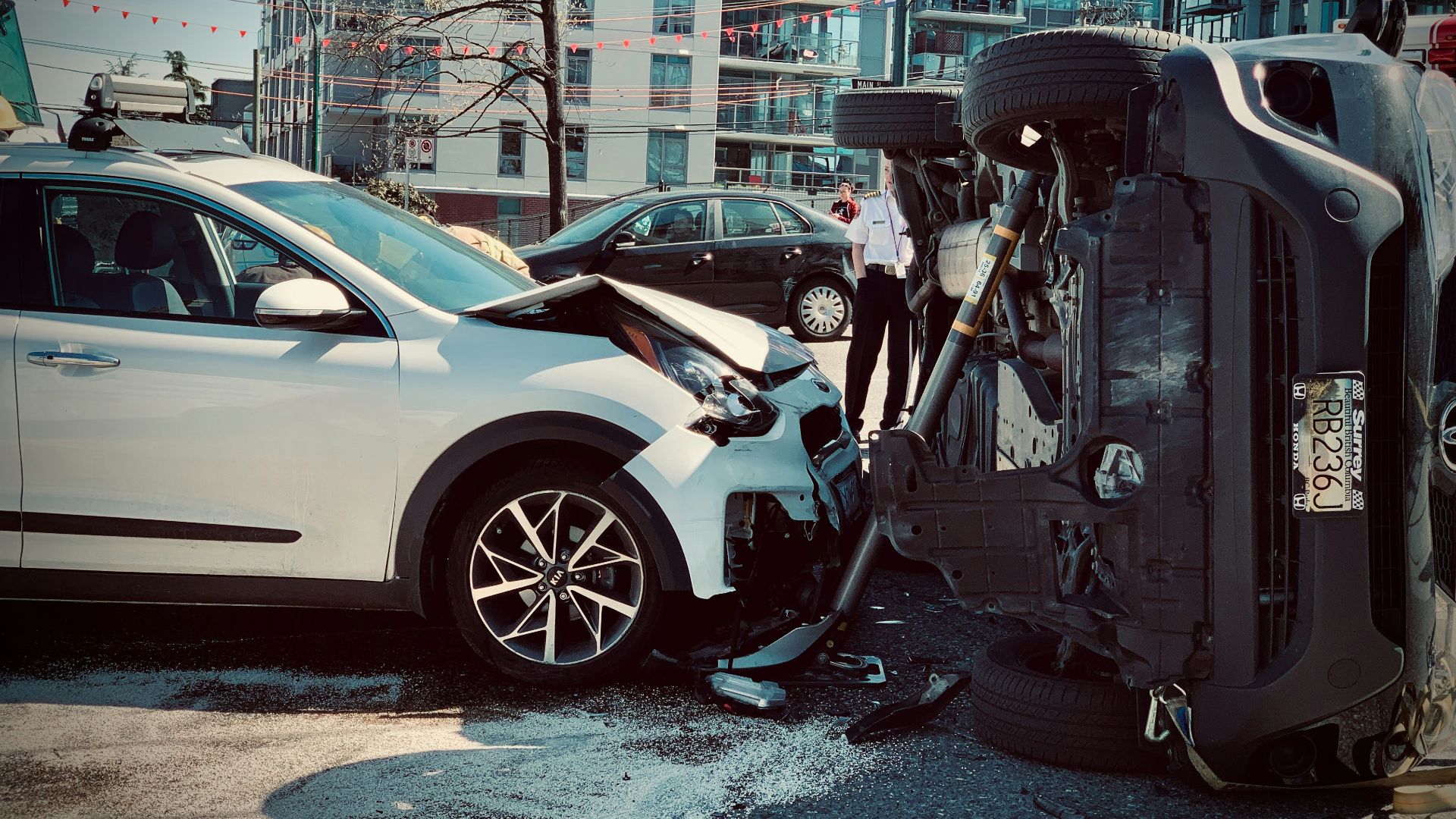 a car that has crashed into another car