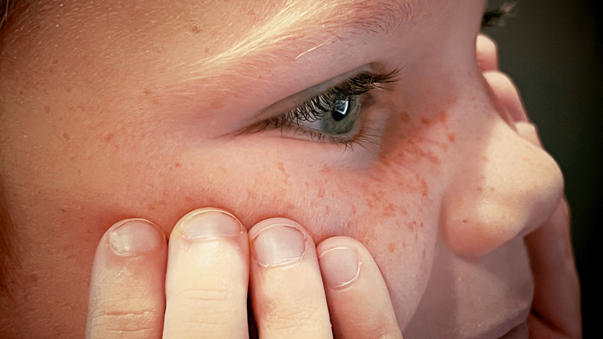 a close-up of a baby's face