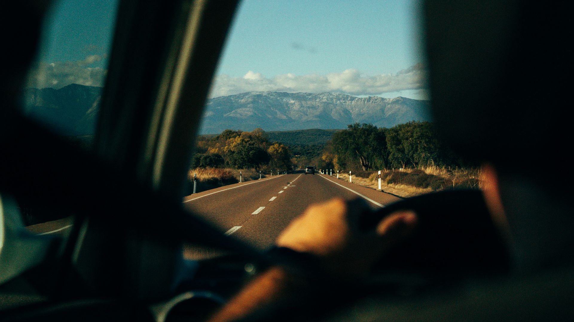 a person driving a car