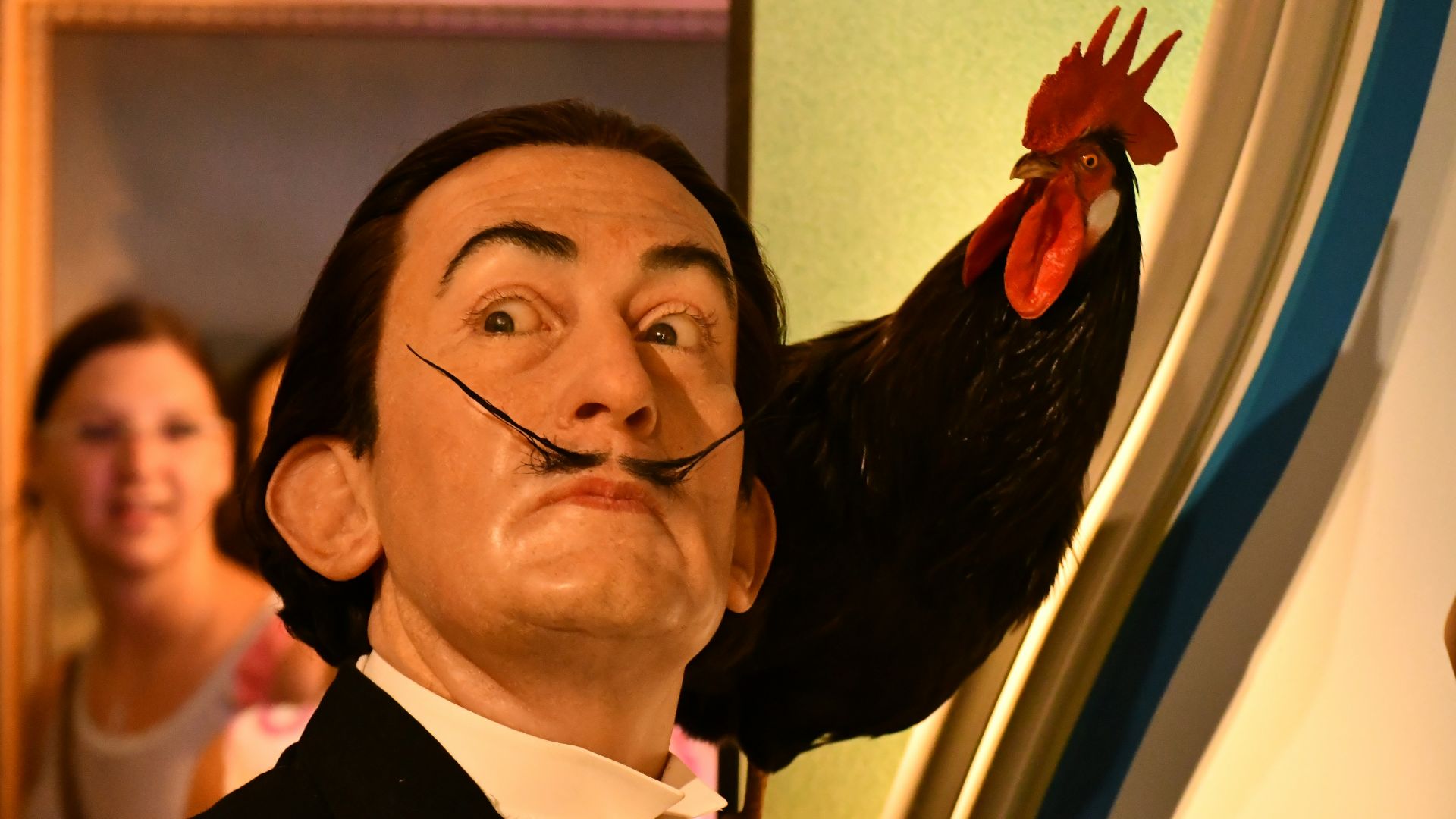 red and black rooster