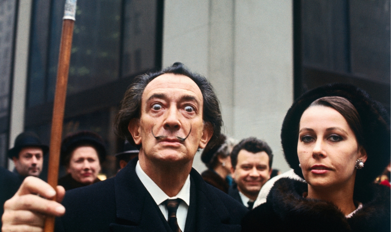 Salvador Dali in New York Crowd