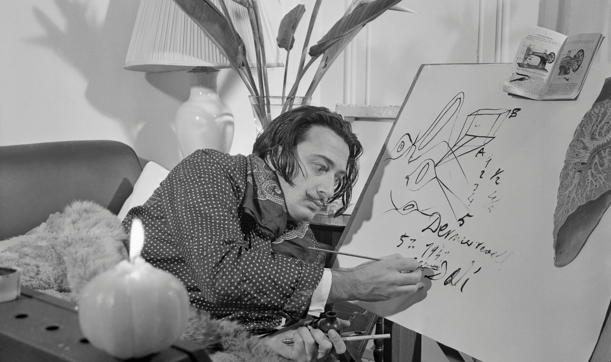 Salvador Dali Sketching His Dreams After Nap