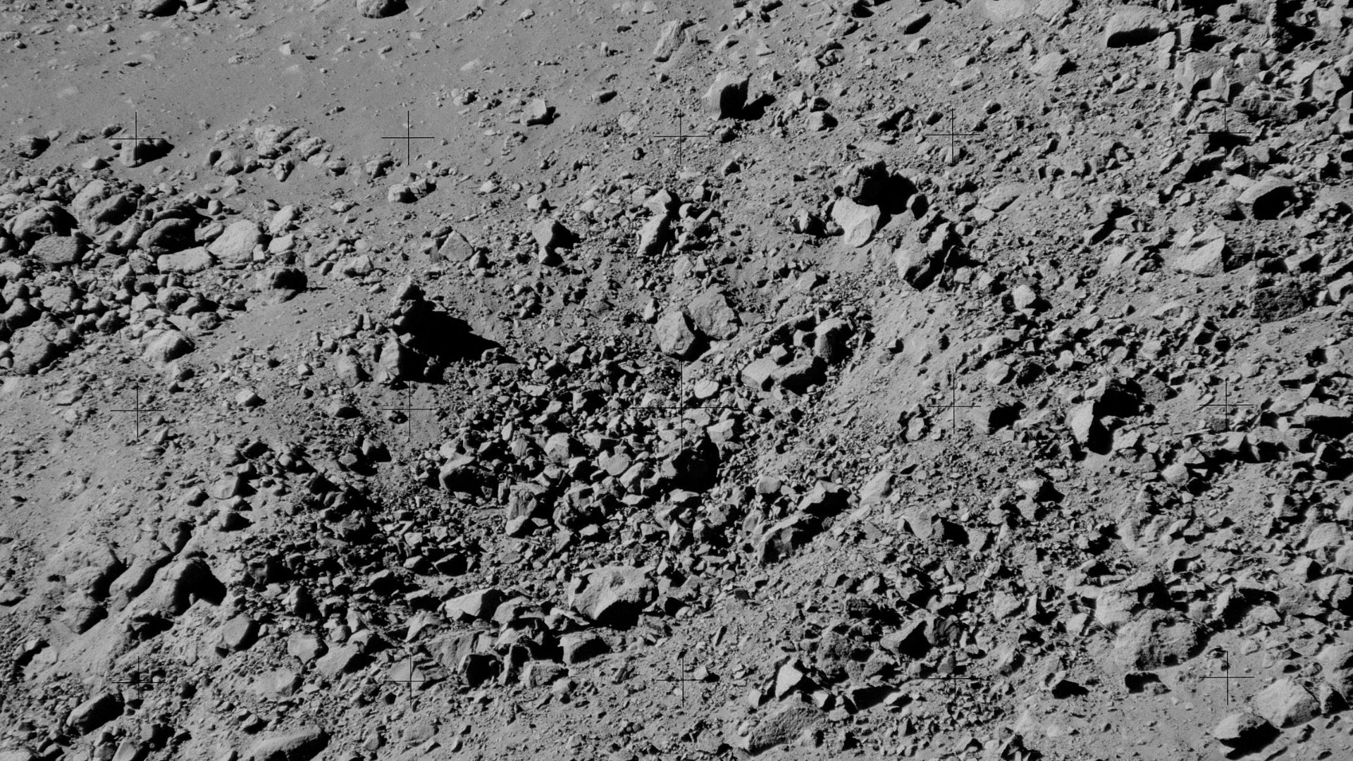 File:Apollo 15 Debris filled crater in the western wall of Hadley Rille.jpg