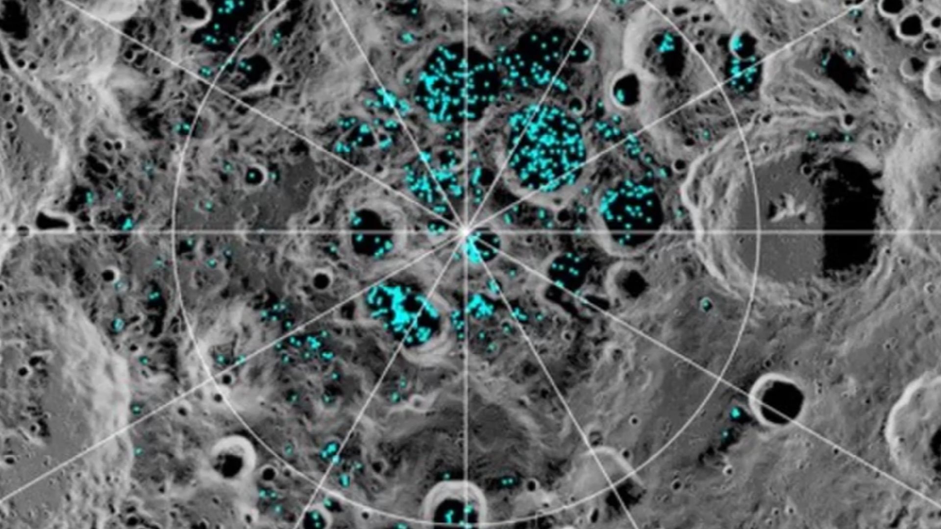 File:The image shows the distribution of surface ice at the Moon's south pole (left) and north pole (right).webp